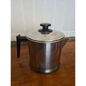 Vintage LIFETIME 10 Cup  Coffee Pot Maker Stainless Steel